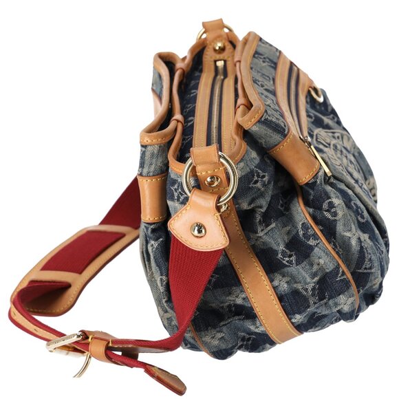 Louis Vuitton Porte Epaule Raye MM Monogram Denim Shoulder Bag M95334 Blue - Picture 4 of 8